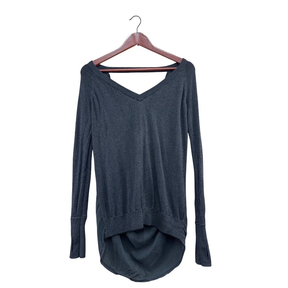 Lululemon Open Back Drape Pullover Sweater Black … - image 2